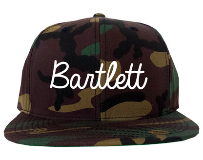 Bartlett Tennessee TN Script Mens Snapback Hat Army Camo