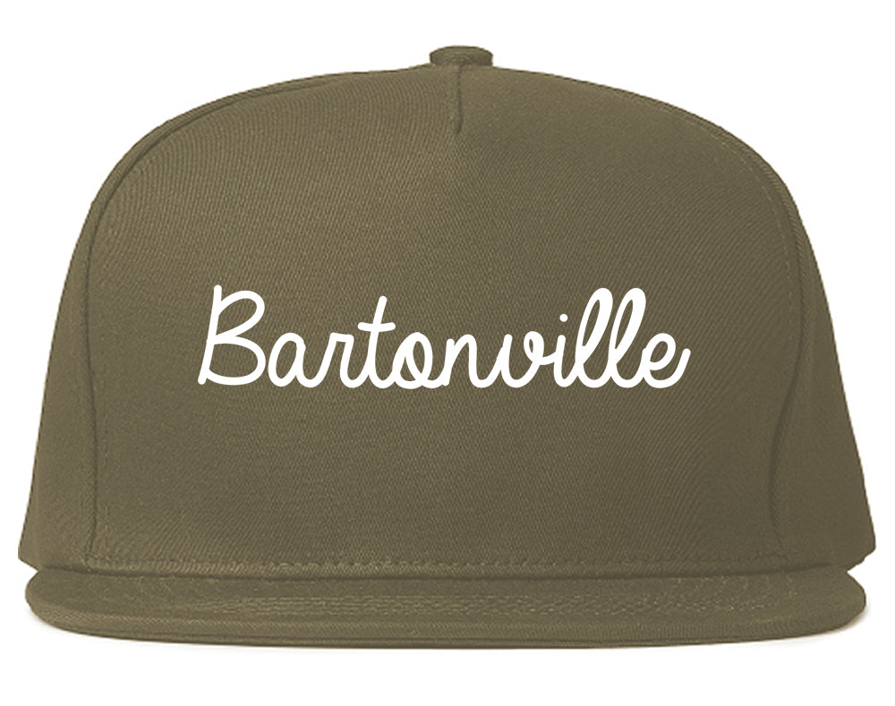 Bartonville Illinois IL Script Mens Snapback Hat Grey