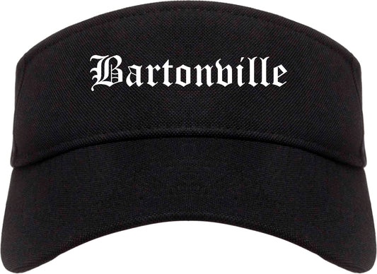 Bartonville Illinois IL Old English Mens Visor Cap Hat Black