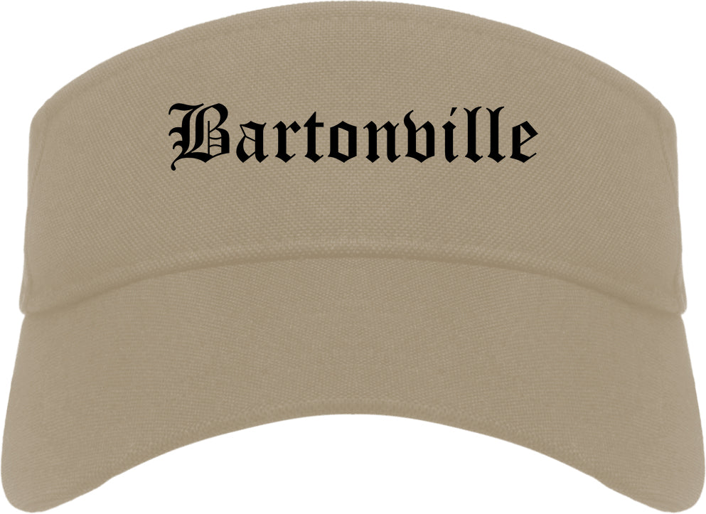 Bartonville Illinois IL Old English Mens Visor Cap Hat Khaki