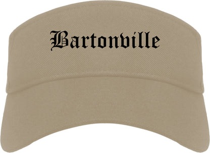 Bartonville Illinois IL Old English Mens Visor Cap Hat Khaki
