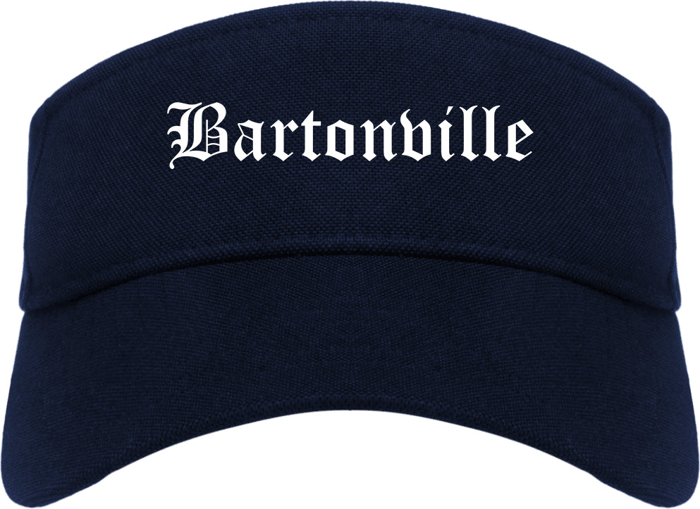Bartonville Illinois IL Old English Mens Visor Cap Hat Navy Blue