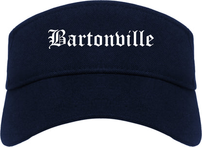 Bartonville Illinois IL Old English Mens Visor Cap Hat Navy Blue