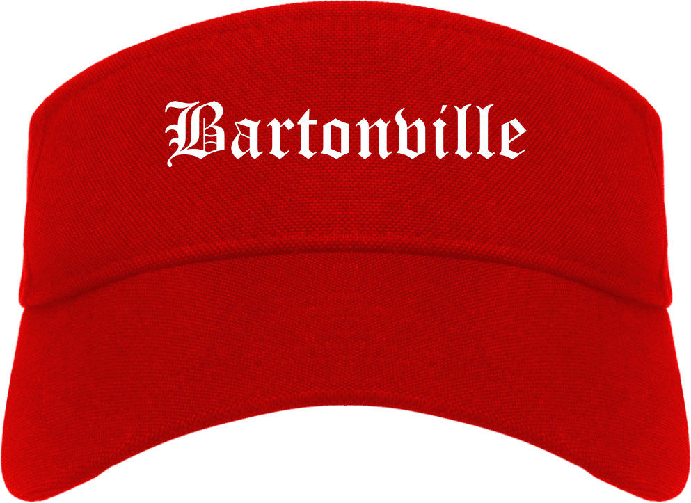 Bartonville Illinois IL Old English Mens Visor Cap Hat Red
