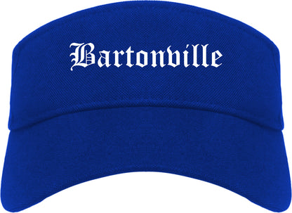 Bartonville Illinois IL Old English Mens Visor Cap Hat Royal Blue