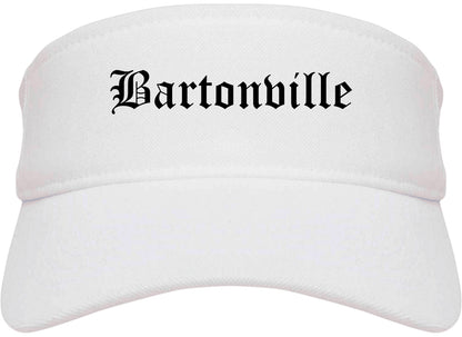 Bartonville Illinois IL Old English Mens Visor Cap Hat White