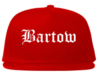 Bartow Florida FL Old English Mens Snapback Hat Red
