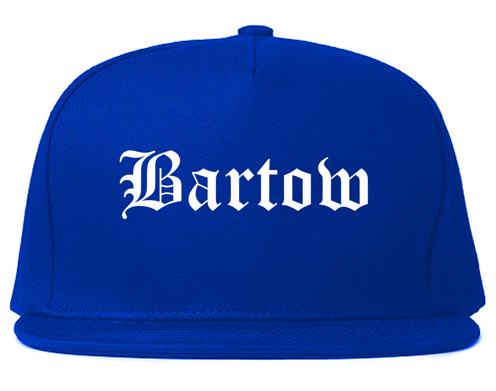 Bartow Florida FL Old English Mens Snapback Hat Royal Blue