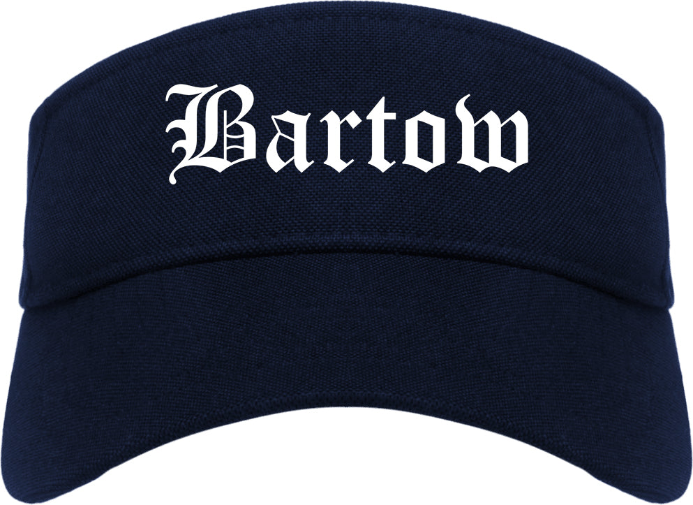 Bartow Florida FL Old English Mens Visor Cap Hat Navy Blue
