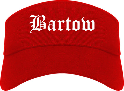 Bartow Florida FL Old English Mens Visor Cap Hat Red