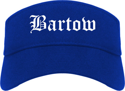 Bartow Florida FL Old English Mens Visor Cap Hat Royal Blue