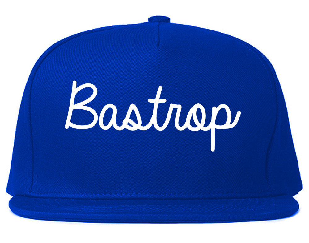 Bastrop Louisiana LA Script Mens Snapback Hat Royal Blue