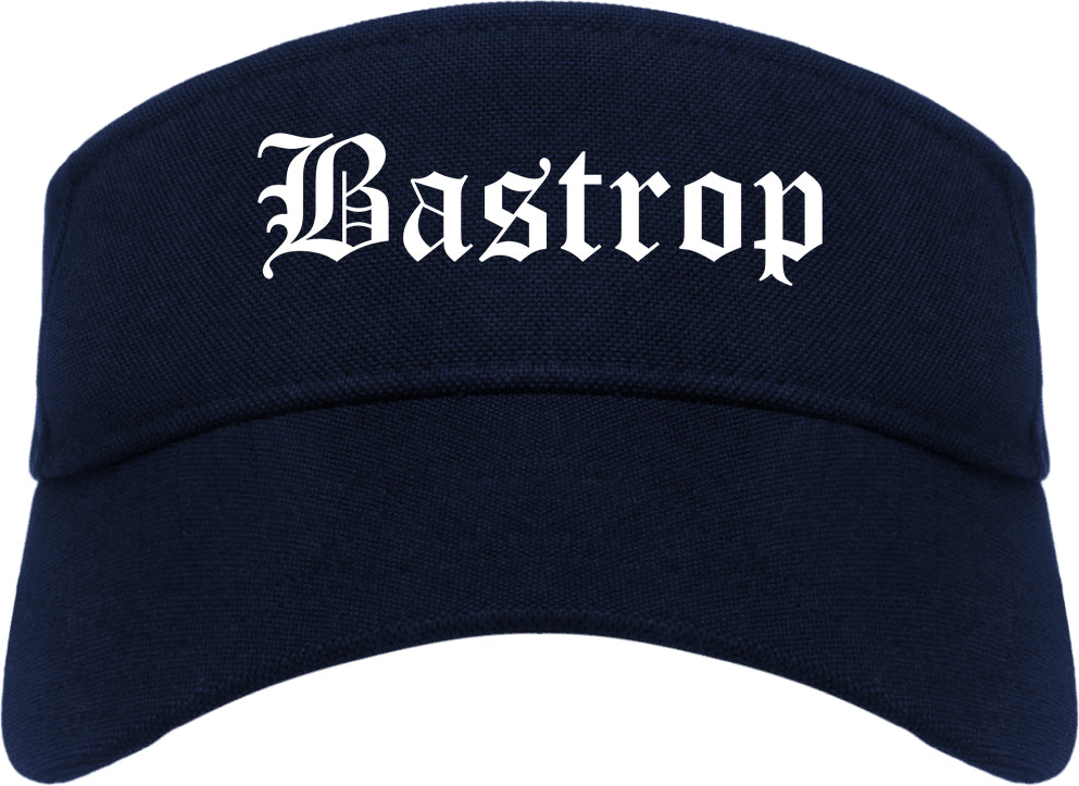 Bastrop Louisiana LA Old English Mens Visor Cap Hat Navy Blue