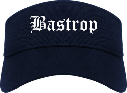 Bastrop Louisiana LA Old English Mens Visor Cap Hat Navy Blue