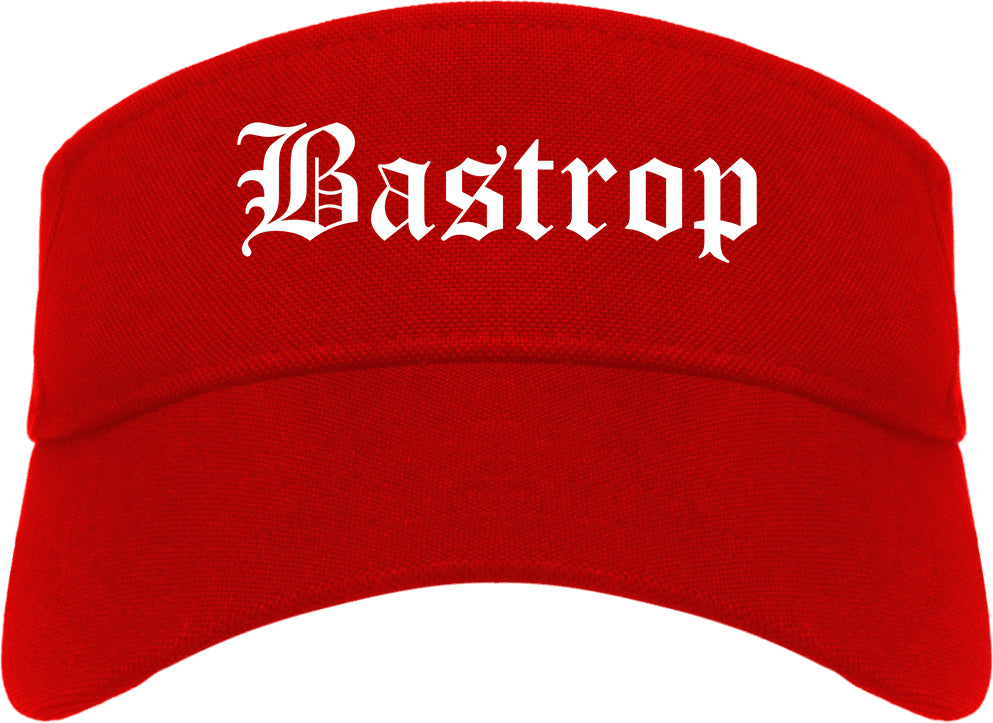Bastrop Louisiana LA Old English Mens Visor Cap Hat Red