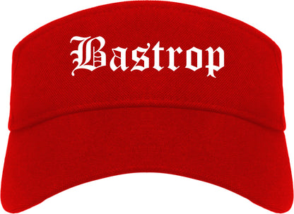 Bastrop Louisiana LA Old English Mens Visor Cap Hat Red