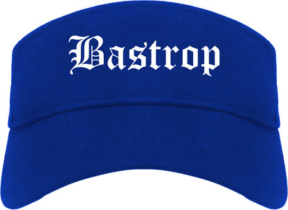 Bastrop Louisiana LA Old English Mens Visor Cap Hat Royal Blue