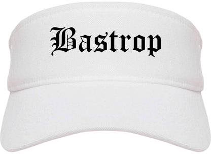 Bastrop Louisiana LA Old English Mens Visor Cap Hat White