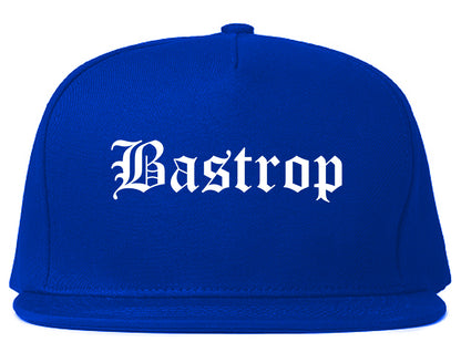 Bastrop Texas TX Old English Mens Snapback Hat Royal Blue