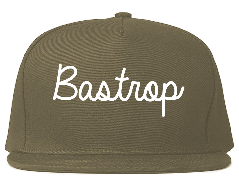 Bastrop Texas TX Script Mens Snapback Hat Grey
