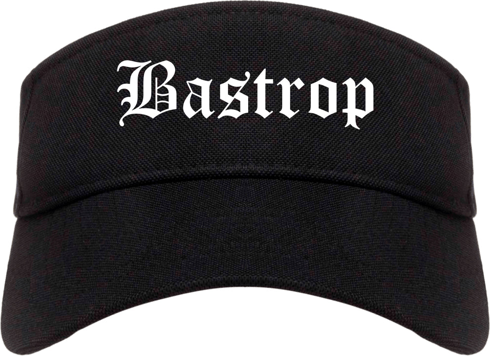 Bastrop Texas TX Old English Mens Visor Cap Hat Black