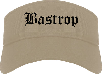 Bastrop Texas TX Old English Mens Visor Cap Hat Khaki