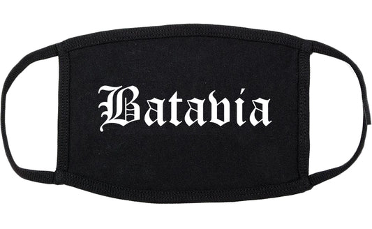 Batavia Illinois IL Old English Cotton Face Mask Black