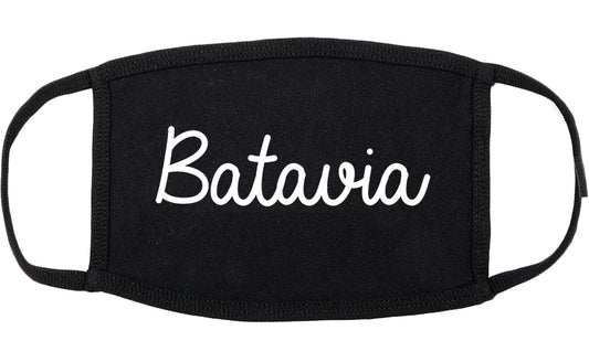 Batavia Illinois IL Script Cotton Face Mask Black