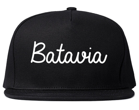 Batavia Illinois IL Script Mens Snapback Hat Black