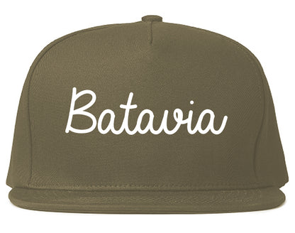 Batavia Illinois IL Script Mens Snapback Hat Grey