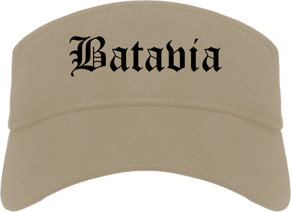 Batavia Illinois IL Old English Mens Visor Cap Hat Khaki