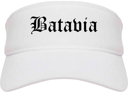 Batavia Illinois IL Old English Mens Visor Cap Hat White