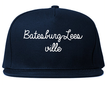 Batesburg Leesville South Carolina SC Script Mens Snapback Hat Navy Blue
