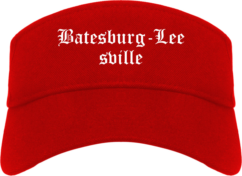 Batesburg Leesville South Carolina SC Old English Mens Visor Cap Hat Red