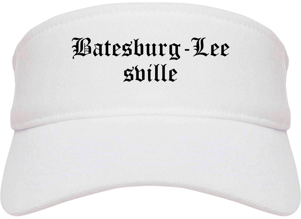 Batesburg Leesville South Carolina SC Old English Mens Visor Cap Hat White
