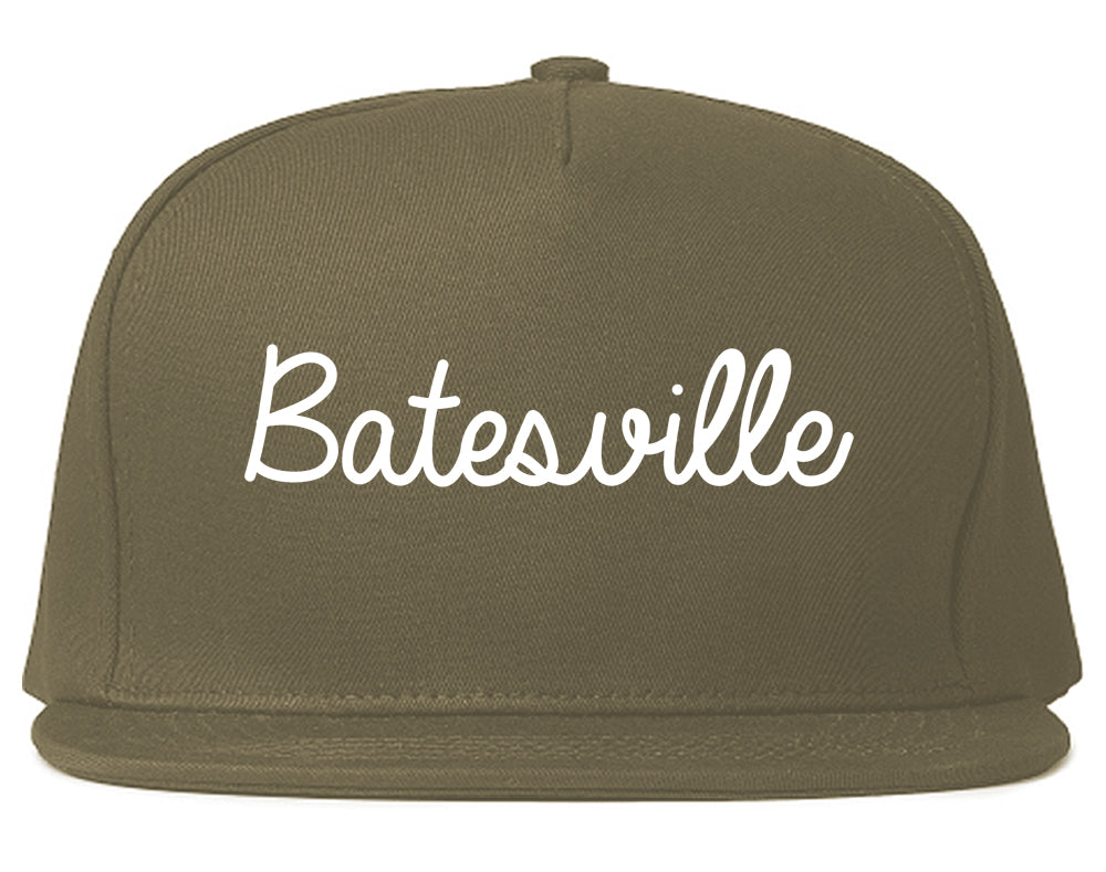 Batesville Indiana IN Script Mens Snapback Hat Grey