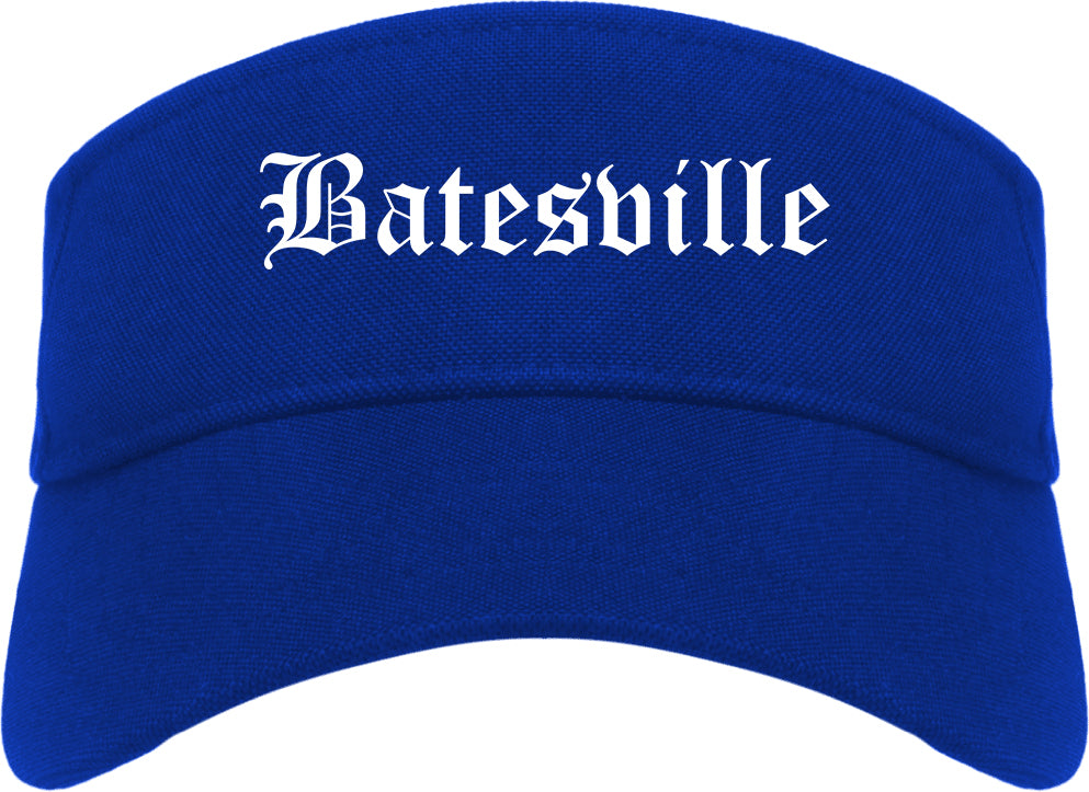 Batesville Indiana IN Old English Mens Visor Cap Hat Royal Blue