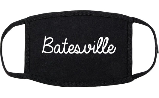 Batesville Mississippi MS Script Cotton Face Mask Black