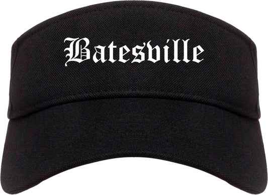 Batesville Mississippi MS Old English Mens Visor Cap Hat Black
