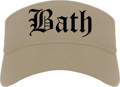 Bath New York NY Old English Mens Visor Cap Hat Khaki