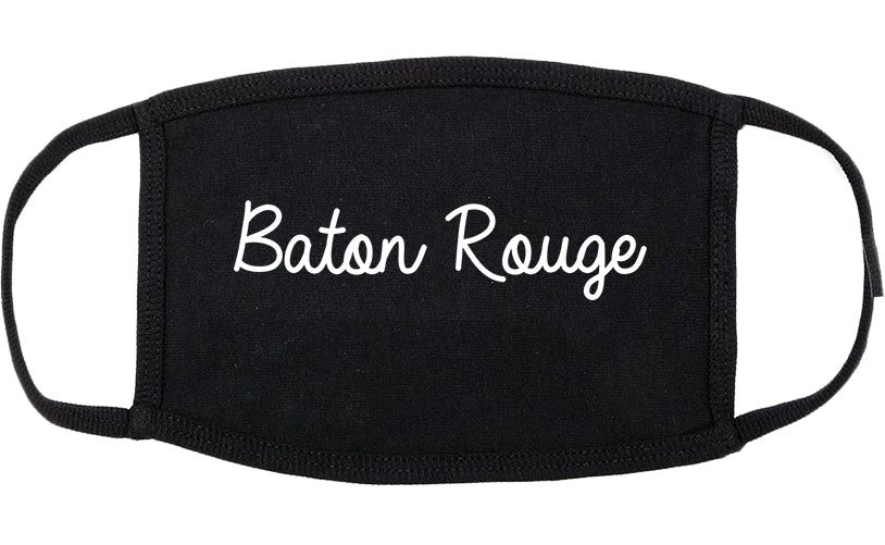 Baton Rouge Louisiana LA Script Cotton Face Mask Black