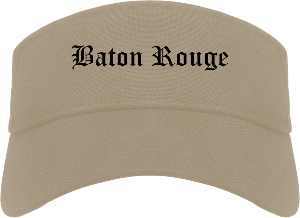 Baton Rouge Louisiana LA Old English Mens Visor Cap Hat Khaki