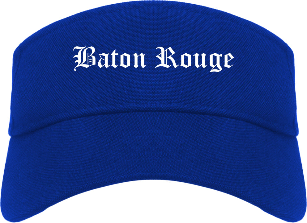 Baton Rouge Louisiana LA Old English Mens Visor Cap Hat Royal Blue