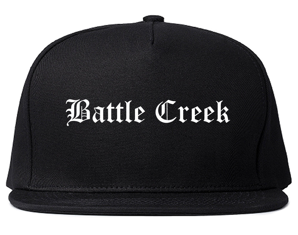 Battle Creek Michigan MI Old English Mens Snapback Hat Black