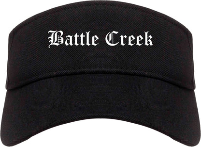 Battle Creek Michigan MI Old English Mens Visor Cap Hat Black