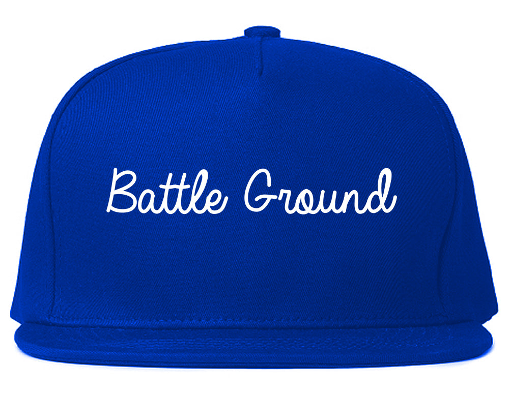 Battle Ground Washington WA Script Mens Snapback Hat Royal Blue