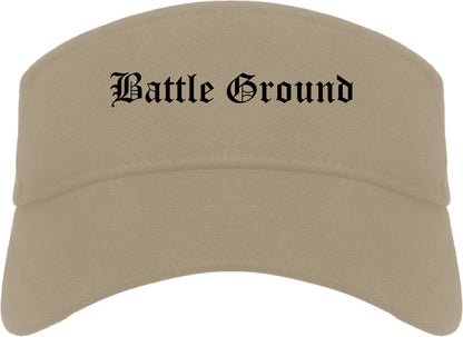 Battle Ground Washington WA Old English Mens Visor Cap Hat Khaki