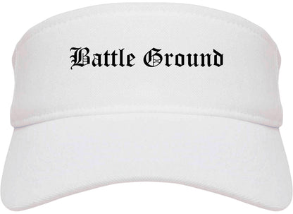 Battle Ground Washington WA Old English Mens Visor Cap Hat White
