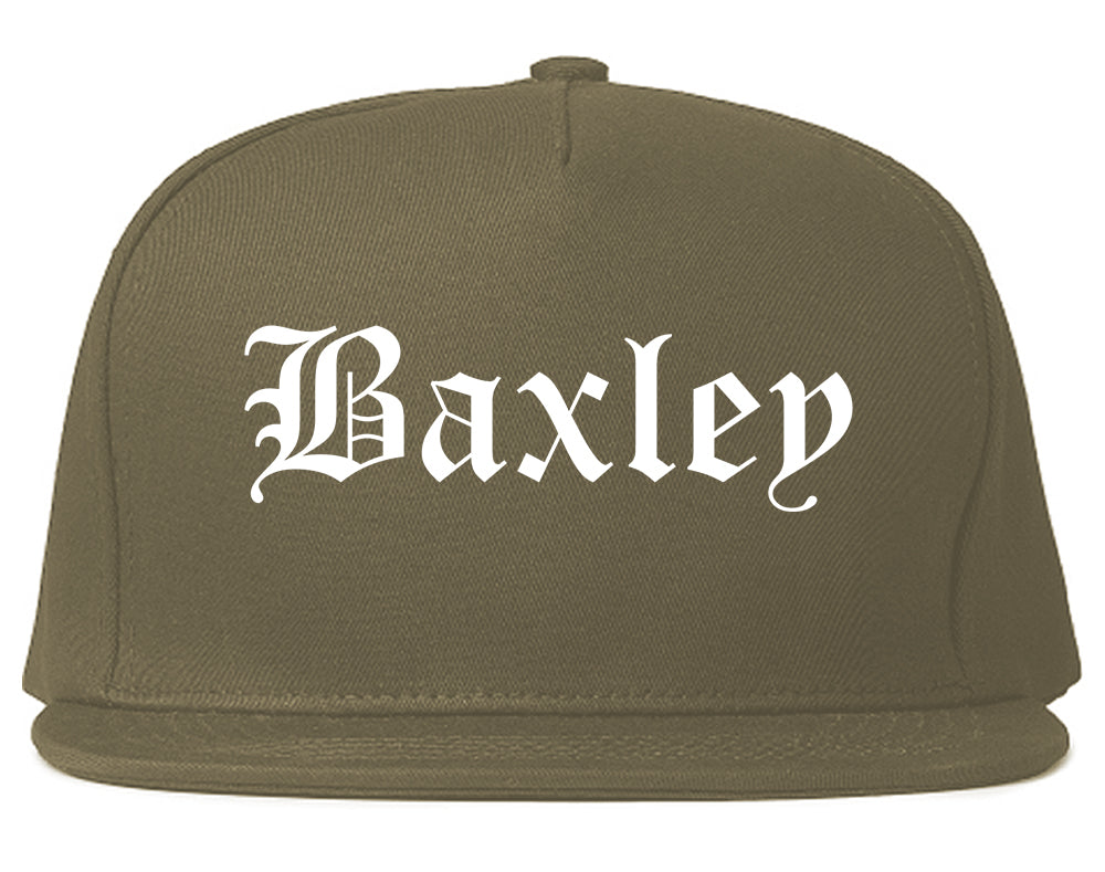 Baxley Georgia GA Old English Mens Snapback Hat Grey