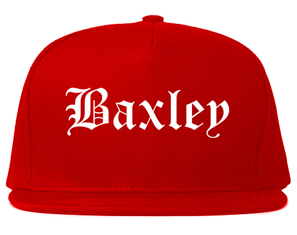 Baxley Georgia GA Old English Mens Snapback Hat Red